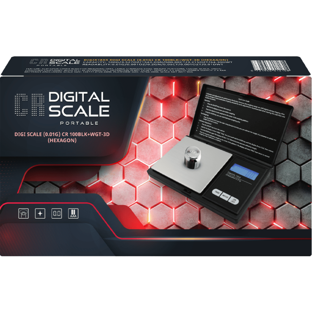 CR 100BLK 3D HEXAGON PORTABLE DIGITAL SCALE 100G X 0.01G
