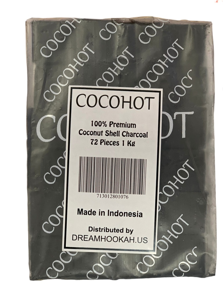 COCOHOT COCONUT SHELL CHARCOAL 1KG 72CT