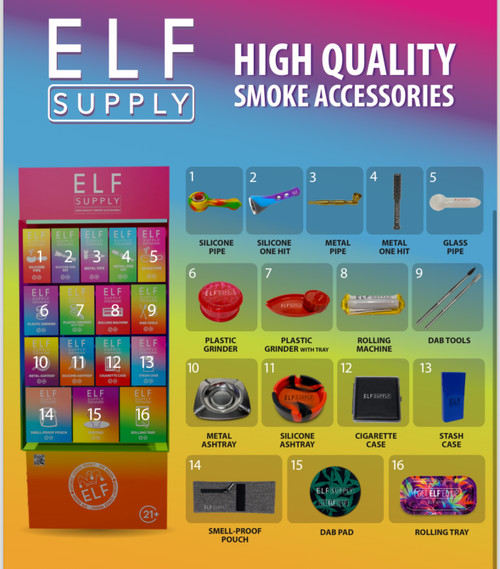 ELF SUPPLY SMOKE ACCESSORY FLOOR DISPLAY OF 96