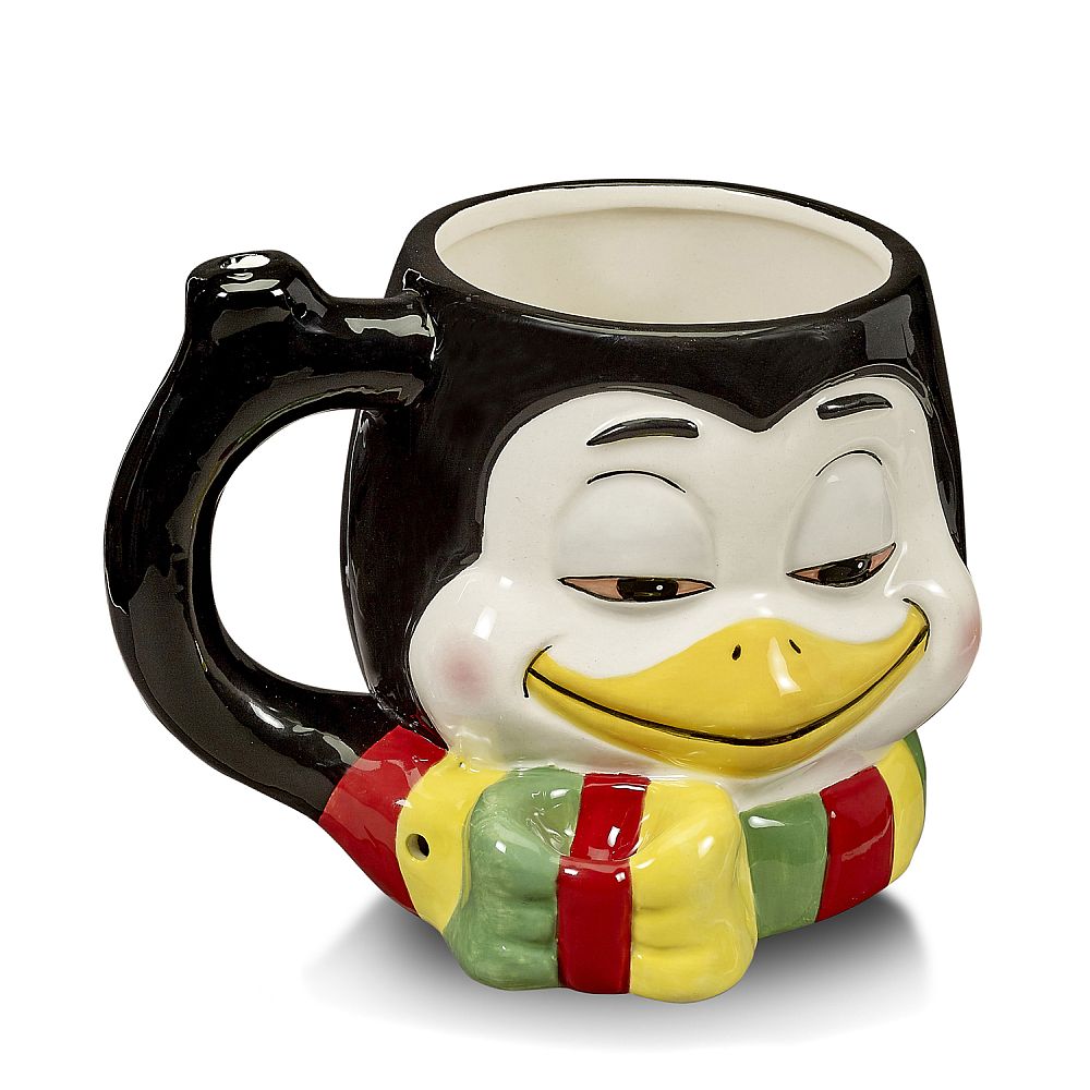 FASHIONCRAFT CERAMIC PENGUIN PIPE MUG #82544