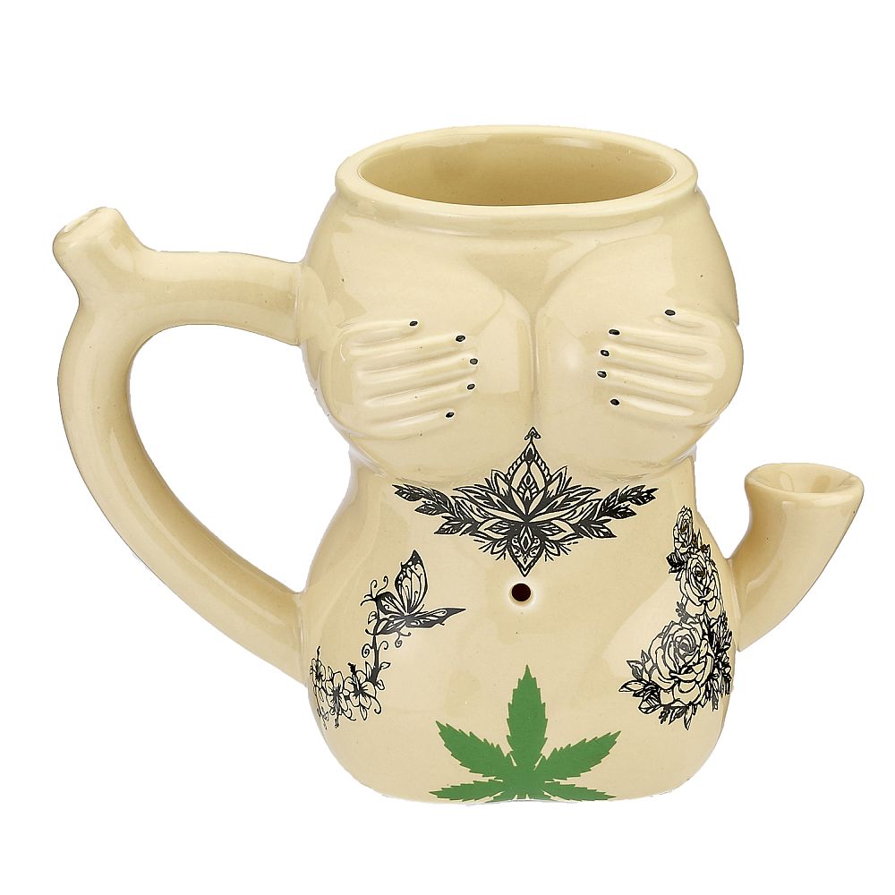 FASHIONCRAFT CERAMIC TATTOO GIRL PIPE MUG #82523