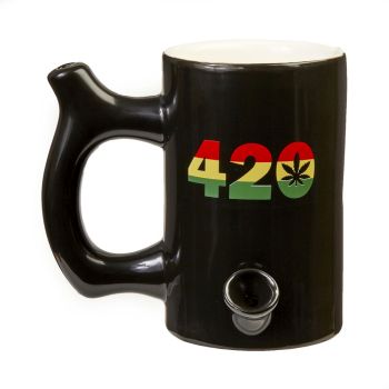 FASHIONCRAFT CERAMIC BLACK RASTA 420 MUG #82418