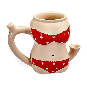 FASHIONCRAFT CERAMIC RED BIKINI MUG #82472