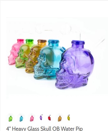 SKULL OIL BURNER WATER PIPE