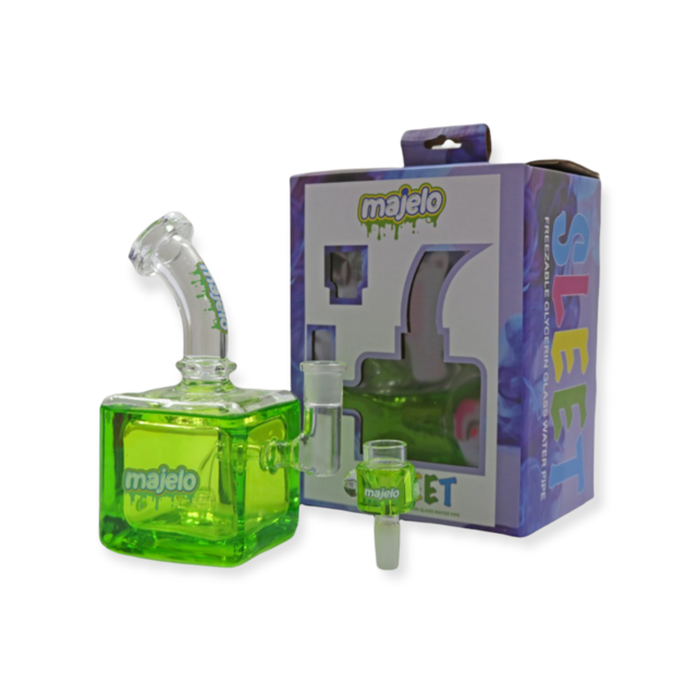 MAJELO SLEET FREEZABLE GLYCERINE GLASS WATER PIPE ASSORTED COLORS
