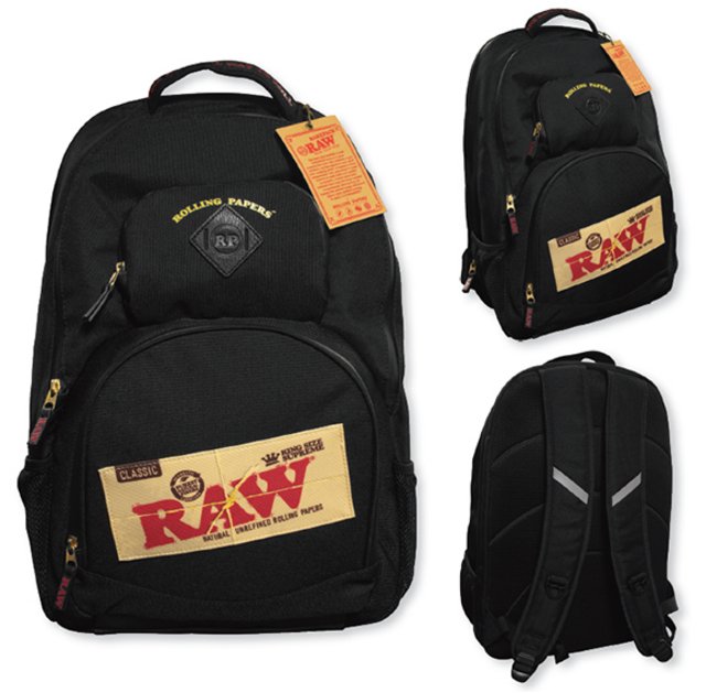 RAW X ROLLING PAPERS SMELL PROOF BAKEPACK BLACK