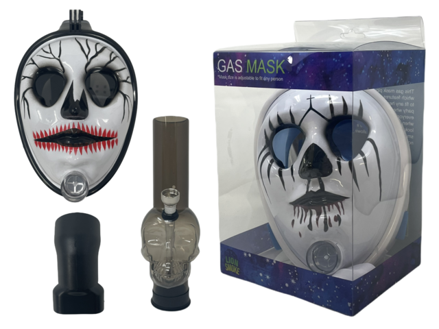 LION SMOKE SPOOKY DESIGN GAS MASK WITH BONG