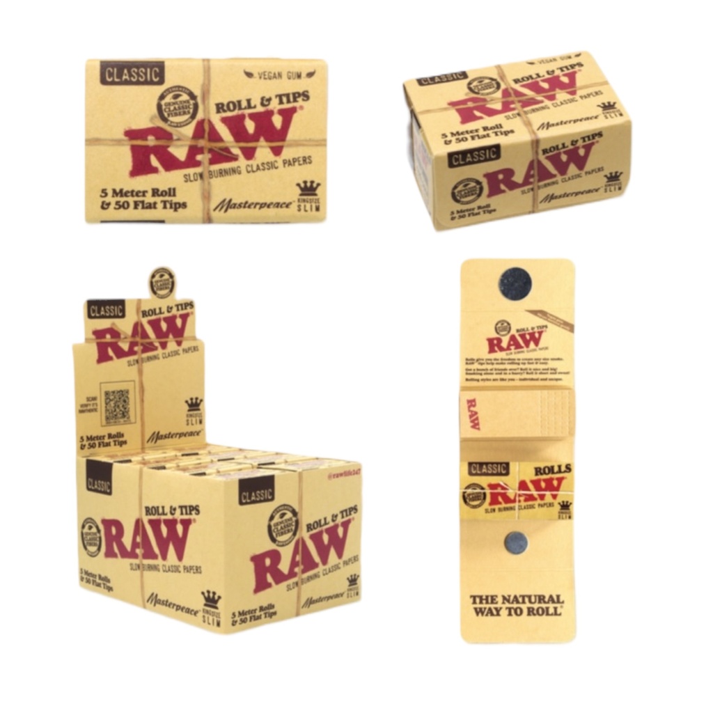 RAW MASTERPIECE (KING SIZE CLASSIC ROLLS +TIPS) BOX OF 12