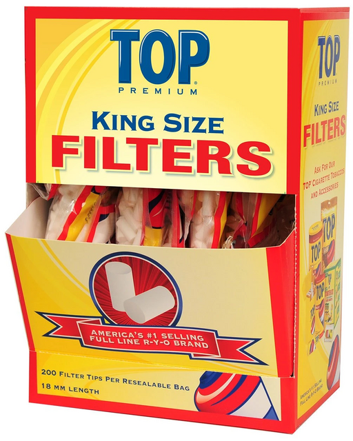 TOP FILTERS KINGSIZE 18MM 200CT BOX OF 30 BAGS