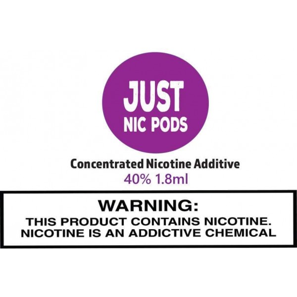 JUST NIC PODS 40% 1.8ML NICOTINE ADDITIVE BAG OF 10
