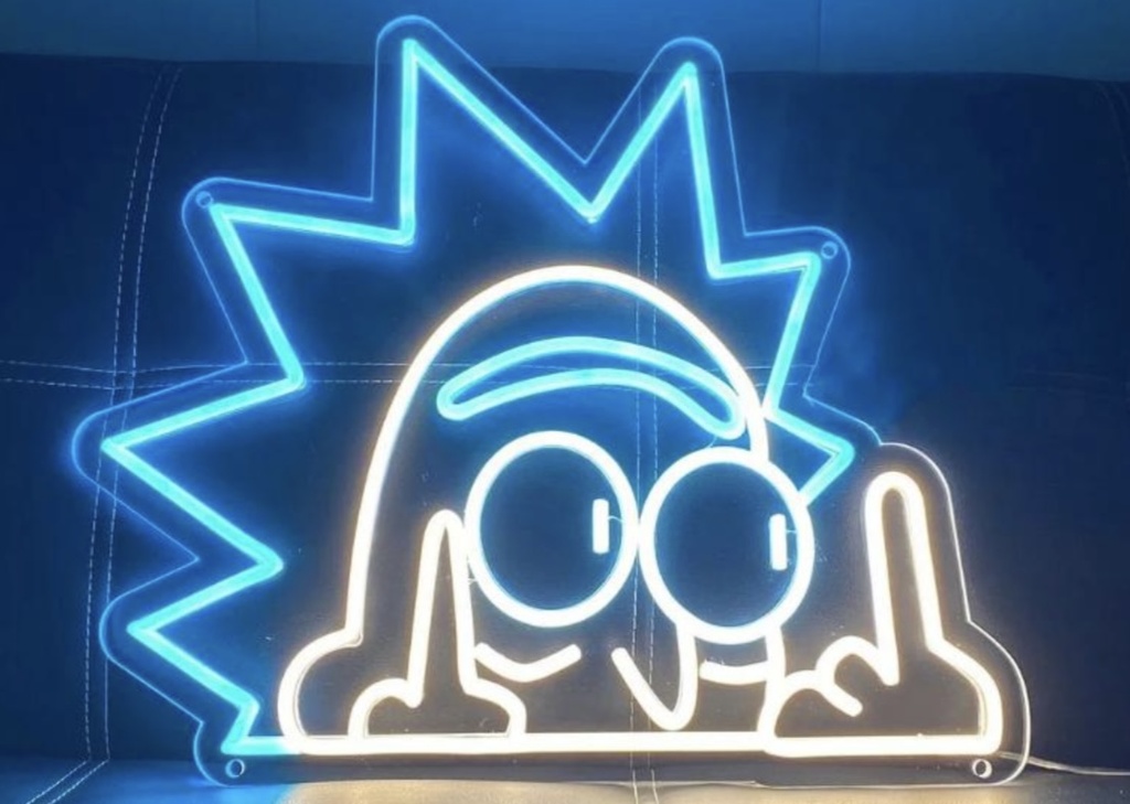 LED NEON SIGN 76*62CM #ME99 (RICK MIDDLE FINGER) DESIGN