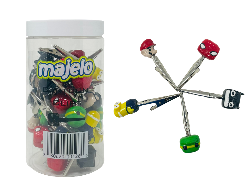 MAJELO CARTOON BUD CLIPS 30CT JAR