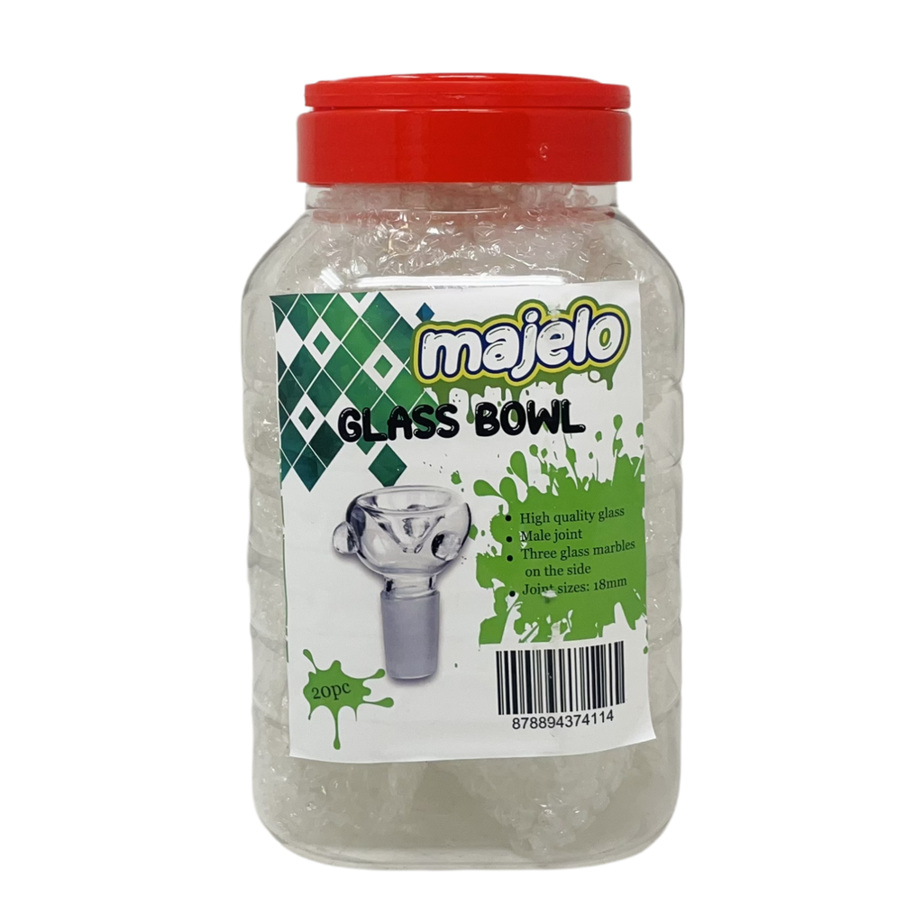 MAJELO 14MM MALE JOINT GLASS BOWL 20CT JAR