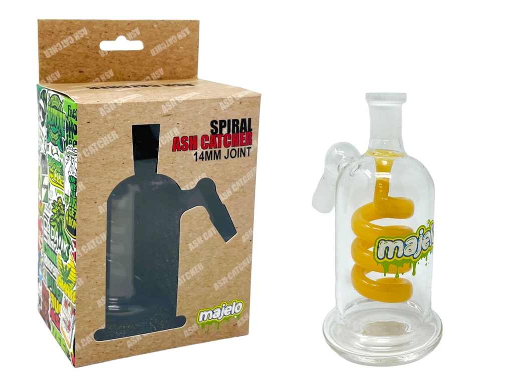 MAJELO SPIRAL ASH CATCHER 14MM JOINT ASSORTED COLORS