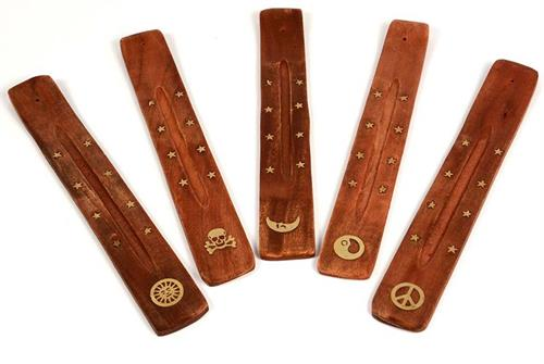 WOOD INCENSE HOLDER 12CT