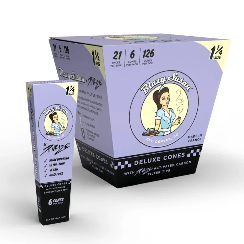 BLAZY SUSAN X PURIZE 1 1/4 PURPLE CONES 6CT BOX OF 21