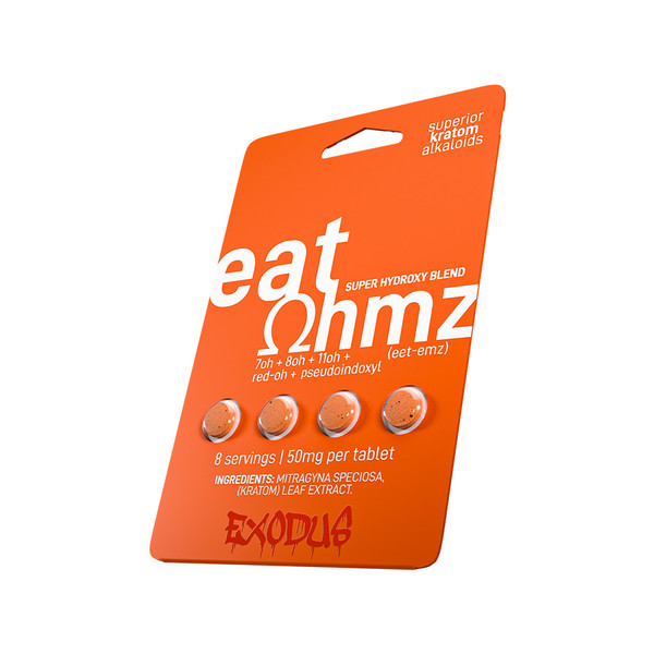 EAT OHMZ 50MG SUPER HYDROXY BLEND KRATOM ALKALOIDS BLISTER CAPSULES 4CT