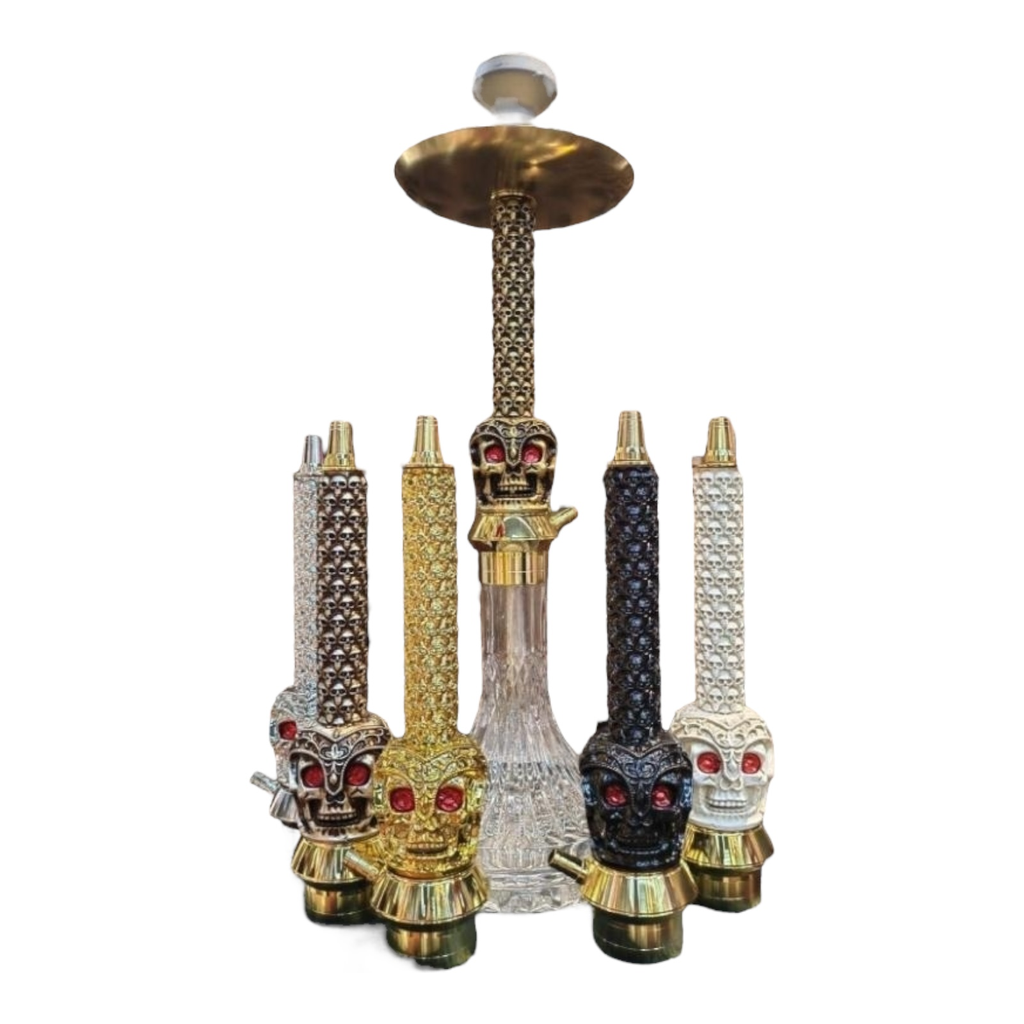 LUXX 4744 RED EYED SKULL ALUMINUM RESIN HOOKAH ASSORTED