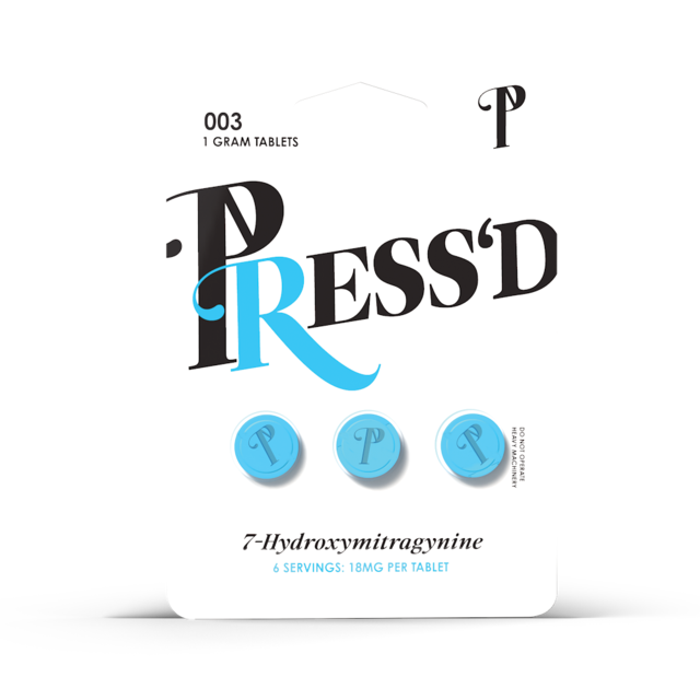 PRESS'D BLUE 18MG 7-HYDROXY KRATOM BLISTER CAPSULES 3CT