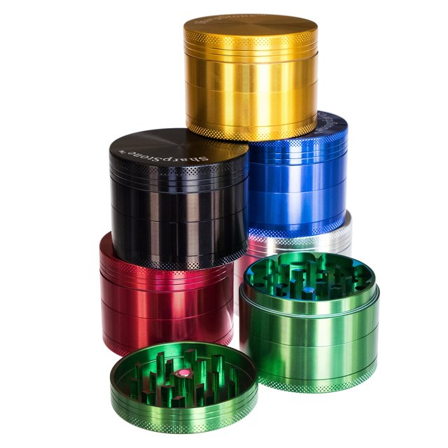 SHARPSTONE ALUMINUM 4 PARTS GRINDER ASSORTED COLORS AND SIZES