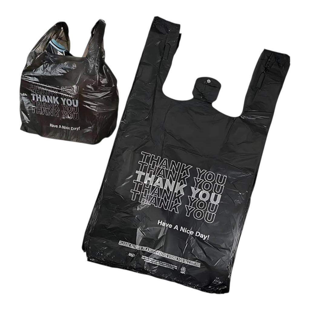 SHOPPING BAGS 1/8 BLACK THANK YOU 400CT