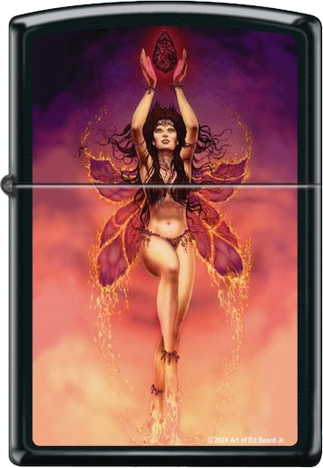 ZIPPO LIGHTER ED BEARD FIRE FAIRY DESIGN