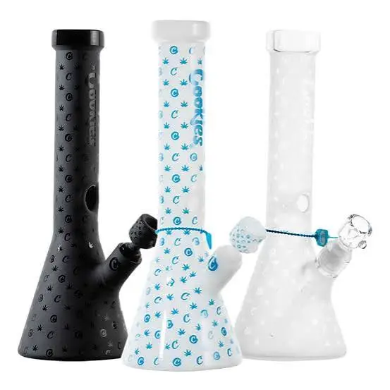 COOKIES V BEAKER 14" GLASS WATER PIPE.