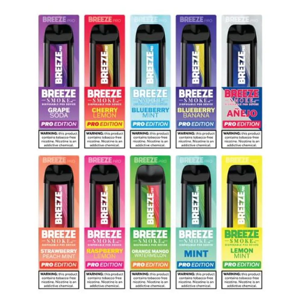 BREEZE SMOKE PRO EDITION 5% DISPOSABLE 2000 PUFFS BOX OF 10