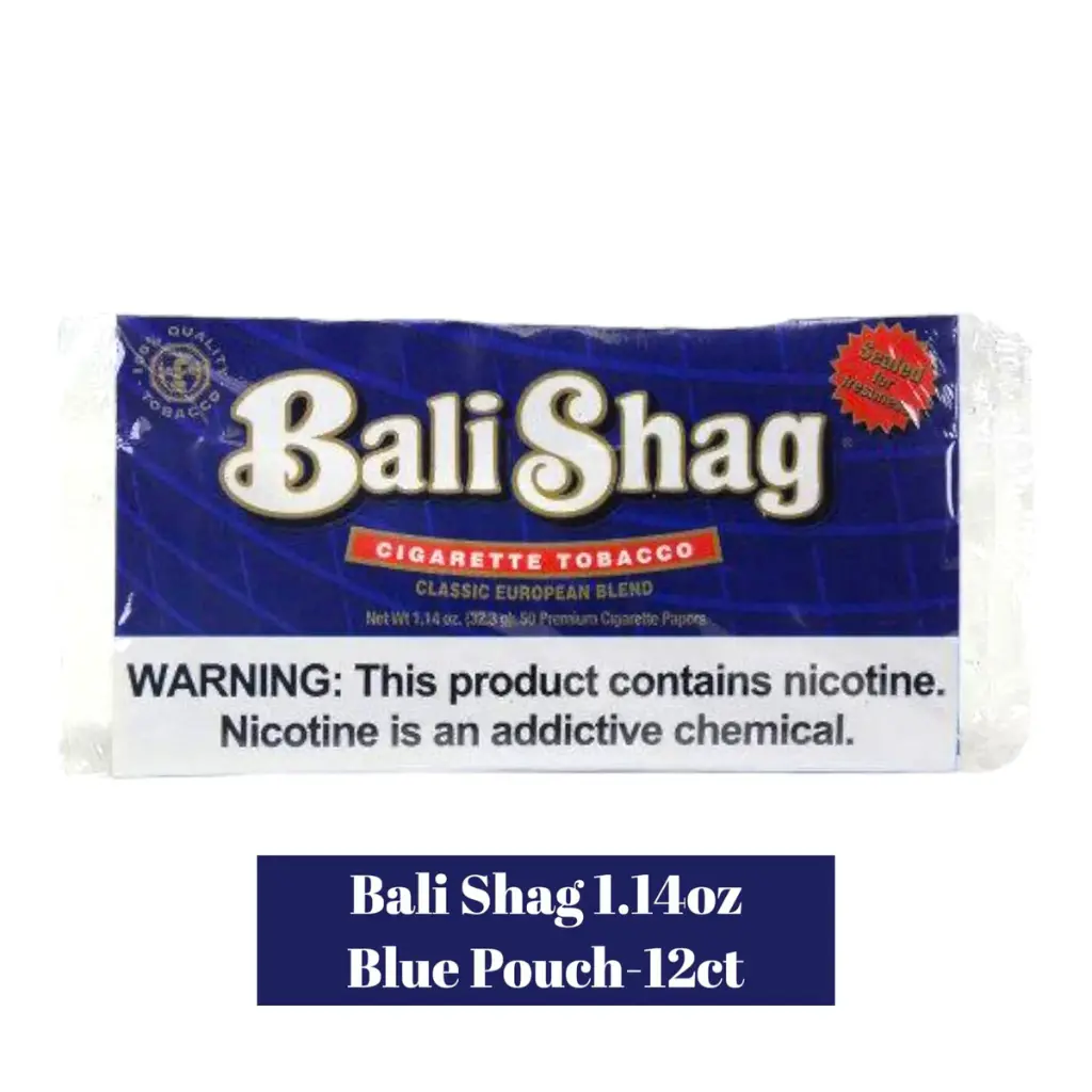 BALI SHAG CIGARETTE TOBACCO EUROPEAN BLEND POUCHES 12PCK