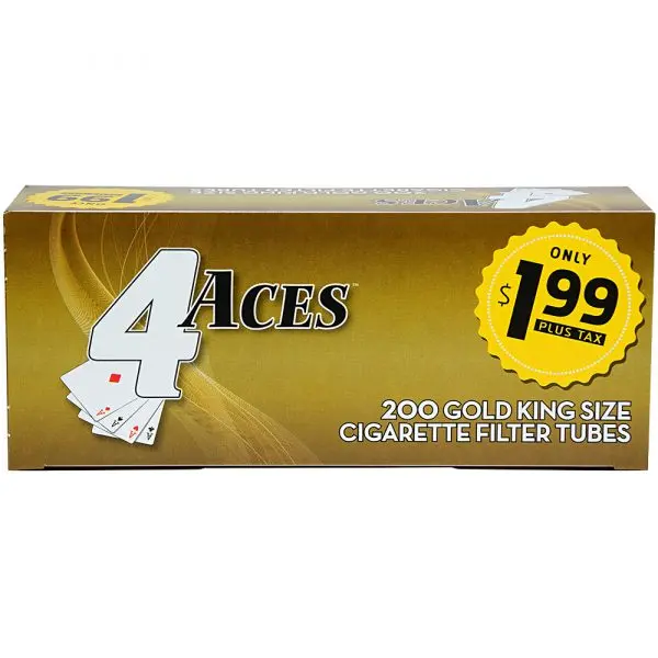 4 Aces Gold Cigarette Filter Tubes 100s PP 1.99$plus tax 200ct Box