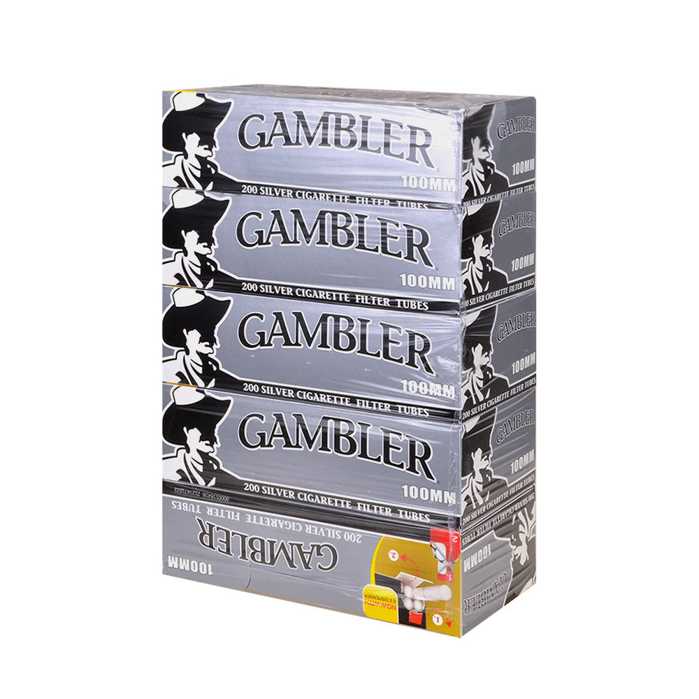 GAMBLER 100MM CIGARETTE FILTER TUBES BOX OF 200