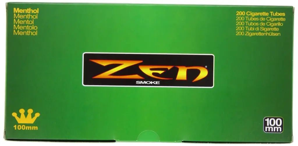 ZEN SMOKE 100mm MENTHOL FLAVORED CIGARETTE TUBES 