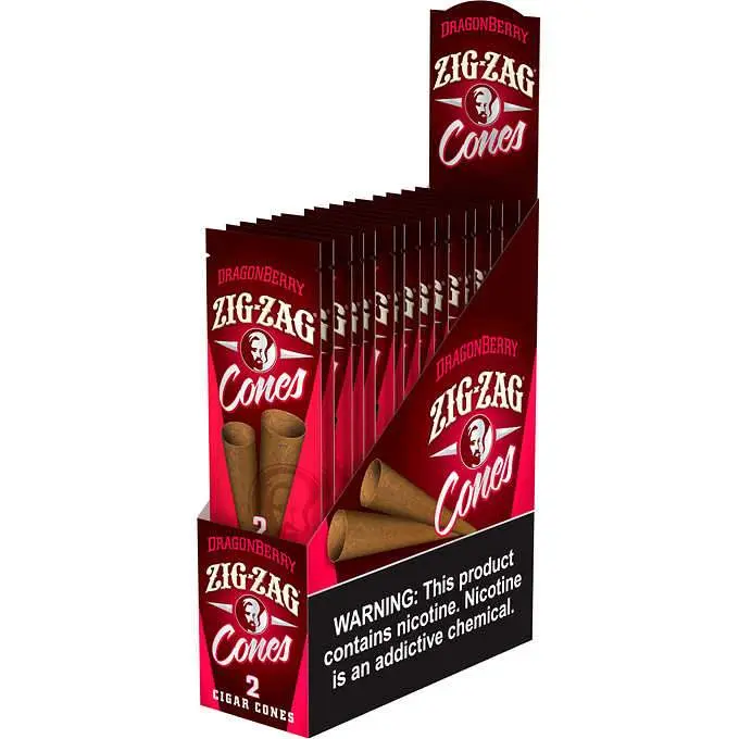 ZIG-ZAG CIGAR CONES 15 POUCHES OF 2 CIGARS 
