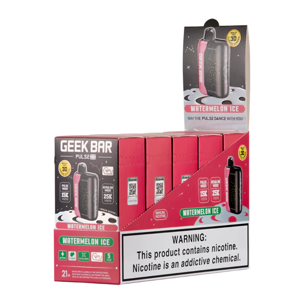 GEEK BAR PULSE X 5% DISPOSABLE 25000 PUFFS BOX OF 5