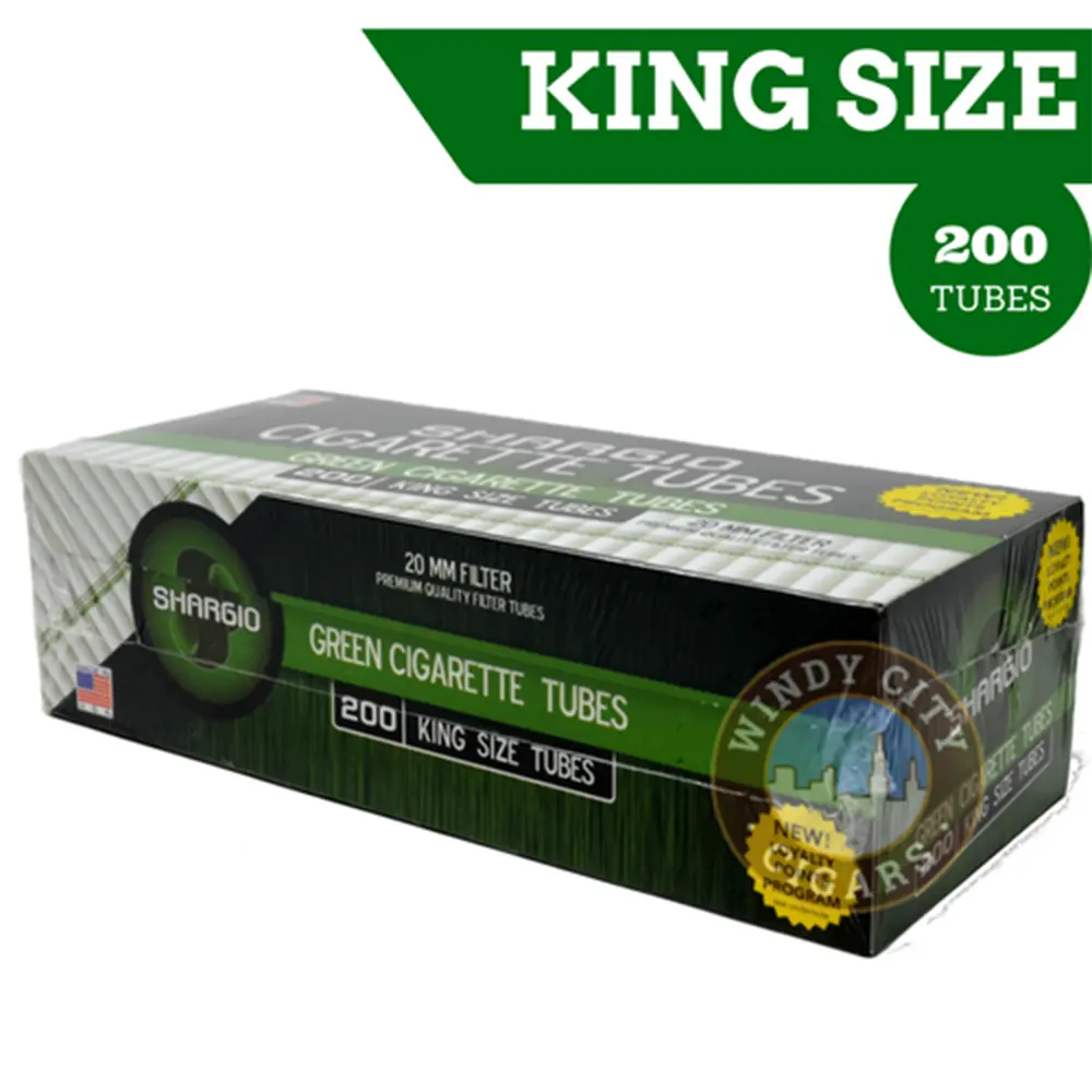 SHARGIO GREEN KING-SIZR CIGARETTE TUBES 250CT IN BOX