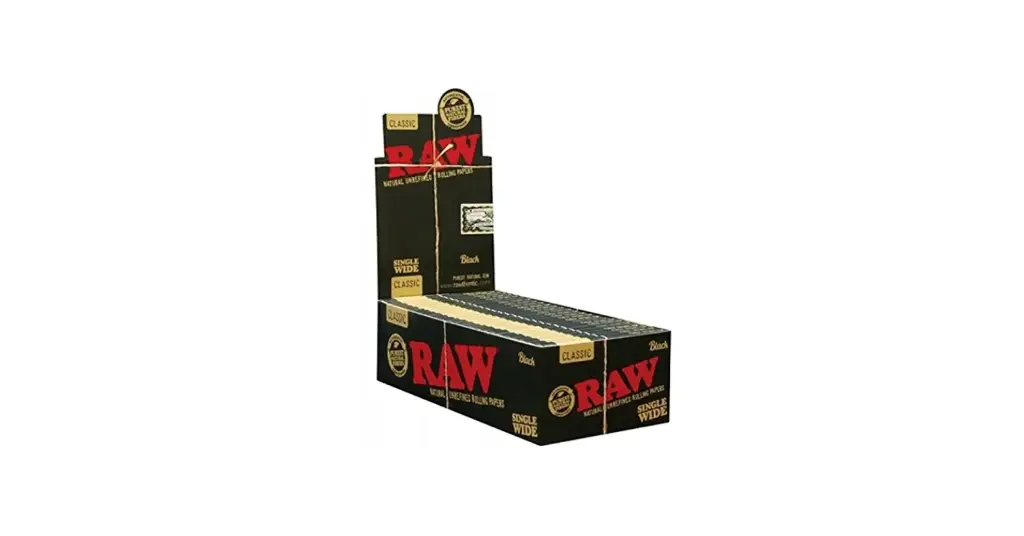 RAW SINGLE WIDE CLASSIC BLACK 100 LEAVES/PCK 25PCK/BOX