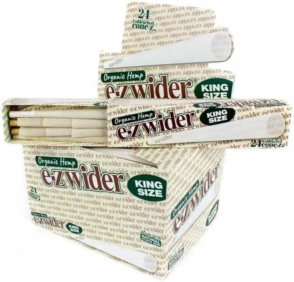 E-Z WIDER ORGANIC HEMP KING-SIZE 24 UNBLCHD CONE
