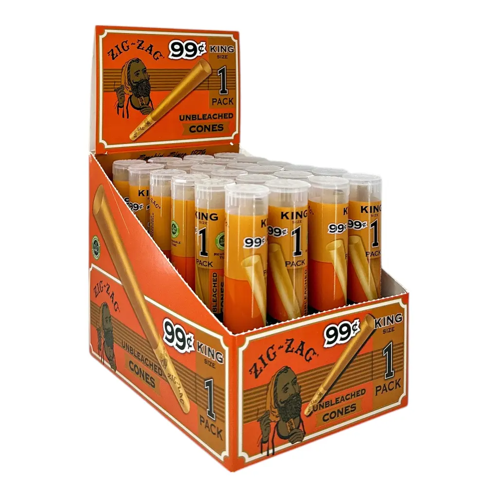 ZIG-ZAG KING-SIZE UNBLCD CONES 1-PACK 99CENT 