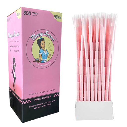 [BLAZ-17752] BLAZY SUSAN KING SIZE SLIM PINK CONES 800 PER BOX