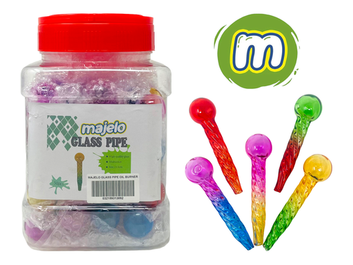 [GLAS-06808] MAJELO GLASS PIPE HEAVY DUTY OIL BURNER 50CT JAR