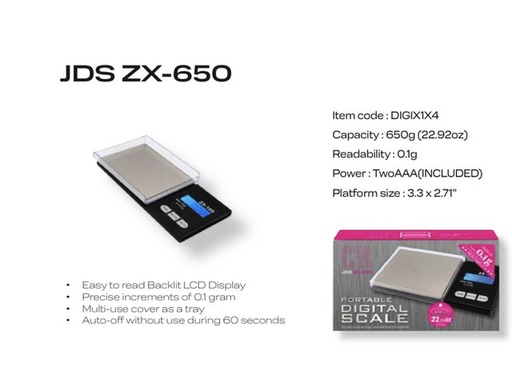 [ITM070820013654] CR JDS ZX-650 PORTABLE DIGITAL SCALE 650G X 0.1G