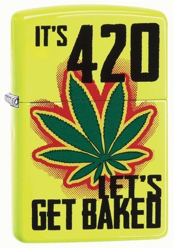 [ITM080121015627] ZIPPO LIGHTER 28887 LET'S GET BAKED YELLOW