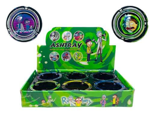 [ITM100521018014] RICK & MORTY GLASS ASHTRAY #1 BOX OF 6