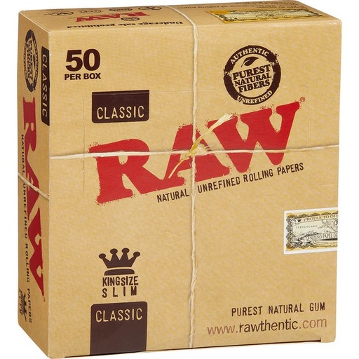 [ITM160921020397] RAW KINGSIZE SLIM CLASSIC ROLLING PAPERS 32CT BOX OF 50 **USA**