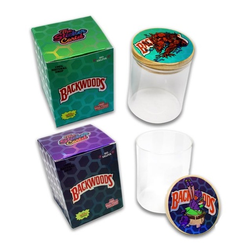 [ITM171021021244] BACKWOODS GLASS JAR WITH WOODEN LID