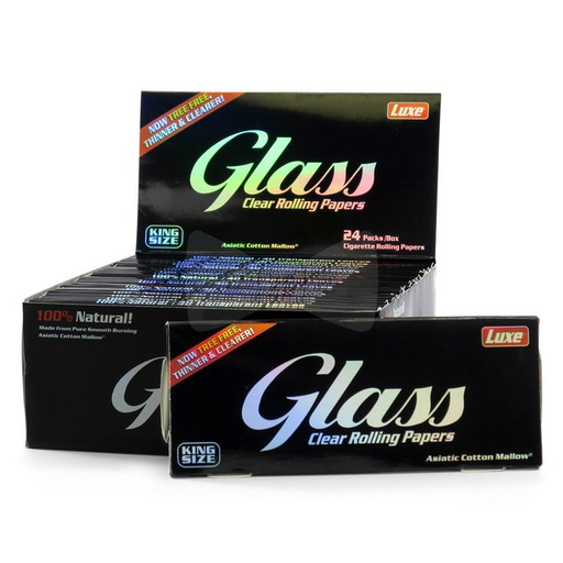 [ITM230620010287] LUXE GLASS 1.25 CLEAR ROLLING PAPERS BOX OF 24
