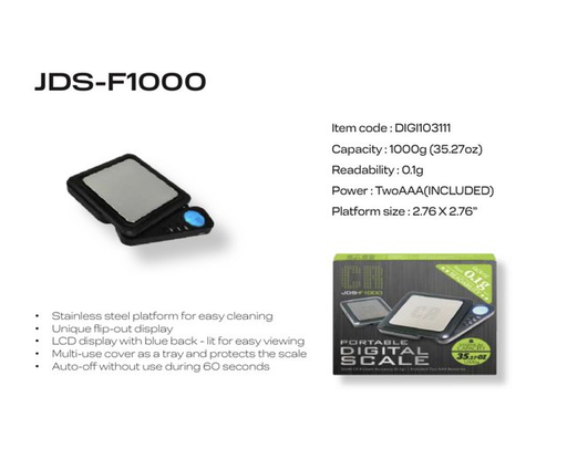 [ITM230620010329] CR JDS F1000 PORTABLE DIGITAL FOLD SCALE 1000G X 0.1G