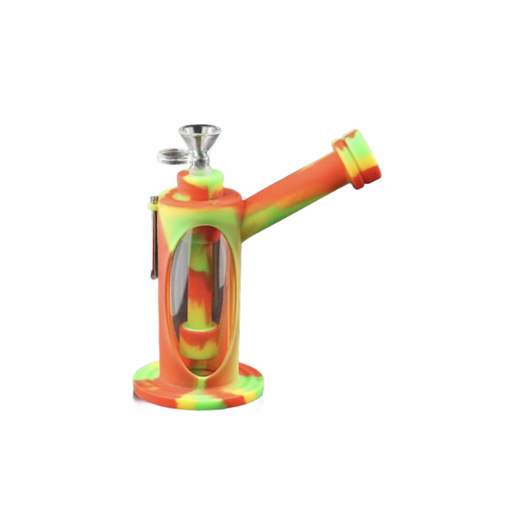 [ITM23062053565356] HOOPOE SIDE RIG 2 IN 1 SILICONE WATER PIPE H76