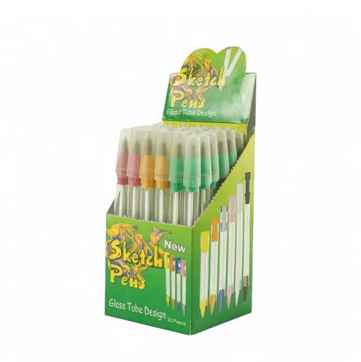 [ITM23062080848084] SKETCH PENS GLASS TUBE DESIGN 36CT