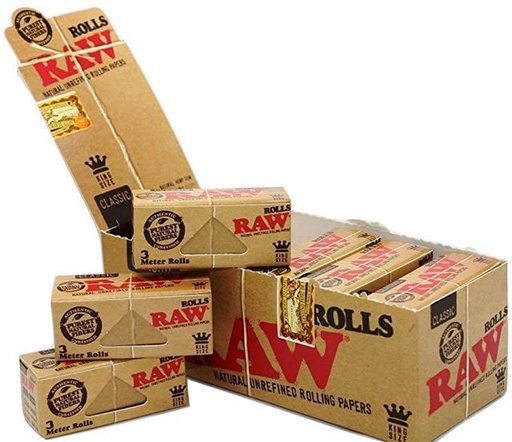 [ITM23062081408140] RAW ROLLS KINGSIZE CLASSIC PAPERS BOX OF 12